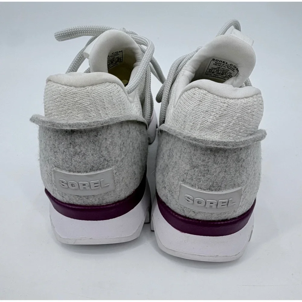 Sorel Kinetic Impact Lace Sneakers Womens 9.5 White Grey Purple LL6005-100